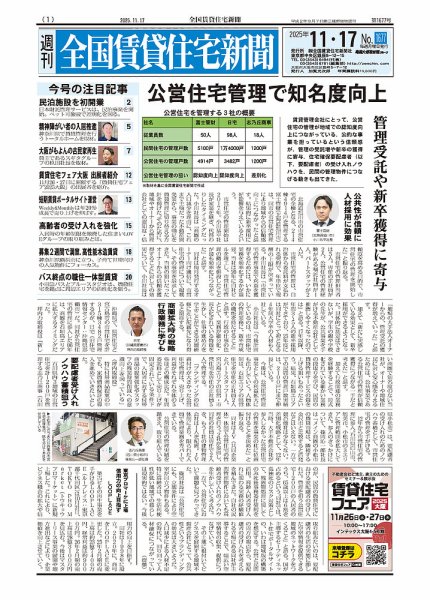 週刊 全国賃貸住宅新聞 1677 (発売日2025年11月17日) 表紙