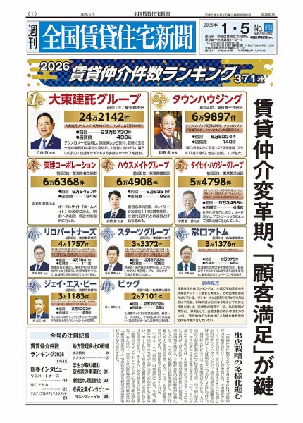 週刊 全国賃貸住宅新聞 1683 (発売日2026年01月05日) 表紙