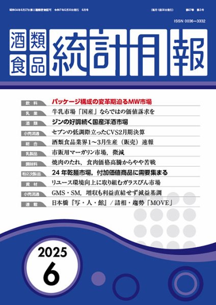 酒類食品統計月報 2025年6月号 (発売日2025年05月31日) 表紙