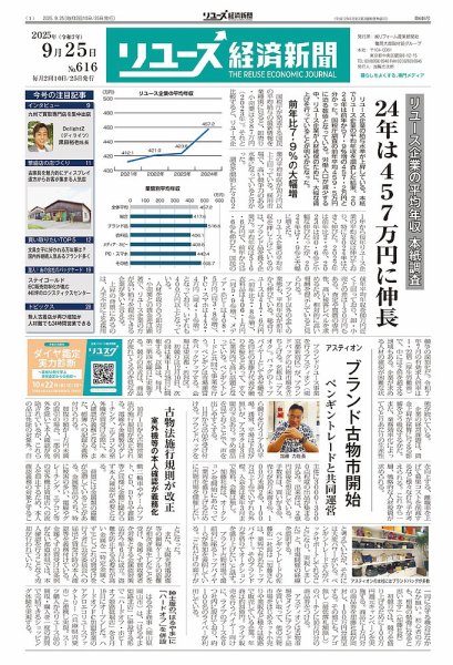 リユース経済新聞 2025年09月25日発売号 表紙