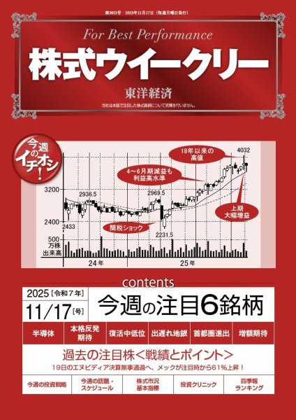 株式ウイークリー 2025年11/17号 (発売日2025年11月17日) 表紙