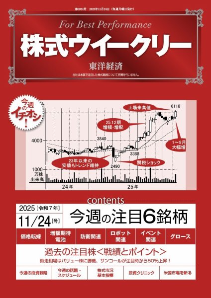 株式ウイークリー 2025年11/24号 (発売日2025年11月24日) 表紙