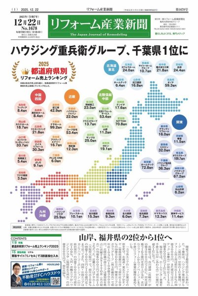 リフォーム産業新聞 25/12/22発行号 (発売日2025年12月22日) 表紙
