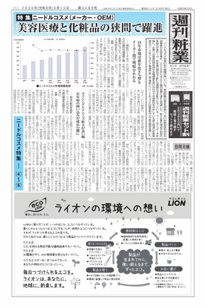 週刊粧業 2026年06月15日発売号 表紙
