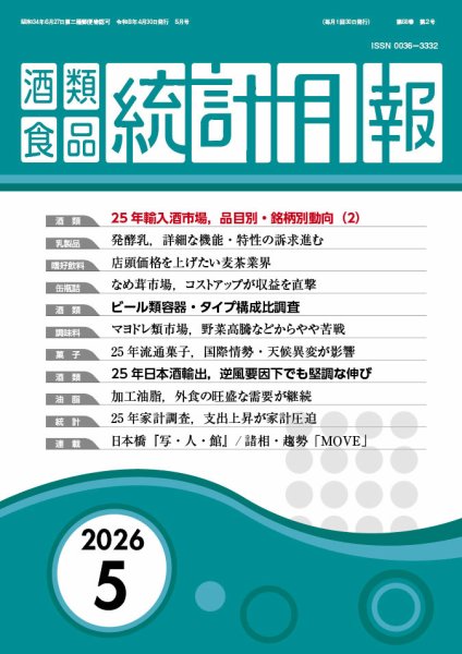 酒類食品統計月報 2026年5月号 (発売日2026年04月30日) 表紙