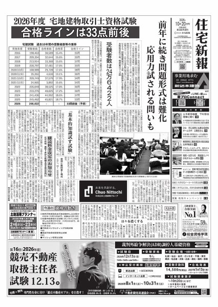 住宅新報 10/20号 (発売日2026年10月20日) 表紙