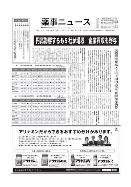 薬事ニュース 2010/05/21 (発売日2010年05月21日) 表紙