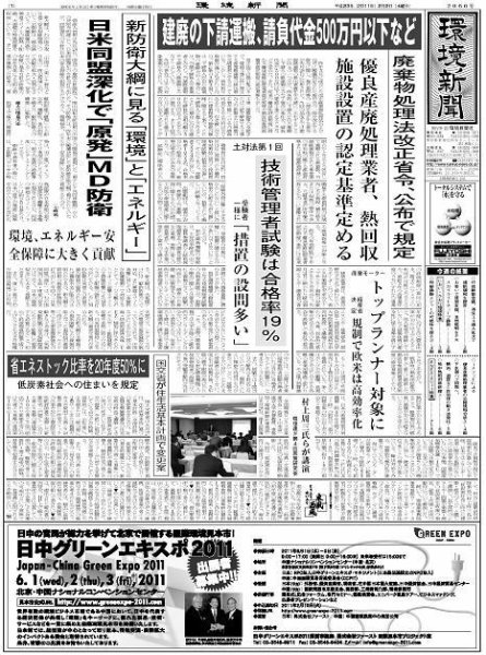 環境新聞 2066 (発売日2011年02月02日) 表紙