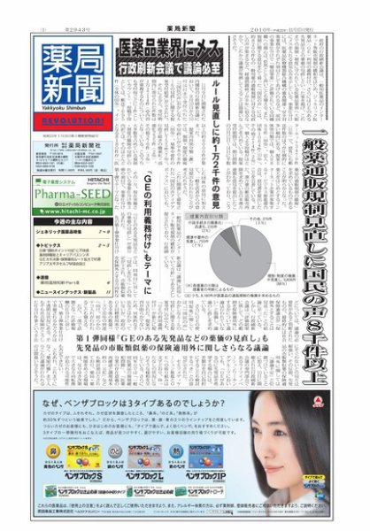 薬局新聞 2010年11月17日発売号 表紙