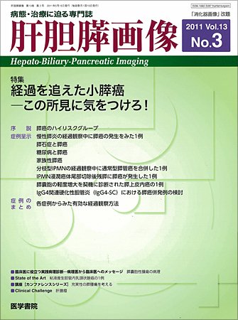 肝胆膵画像 Vol.13 No.3 (発売日2011年05月15日) 表紙