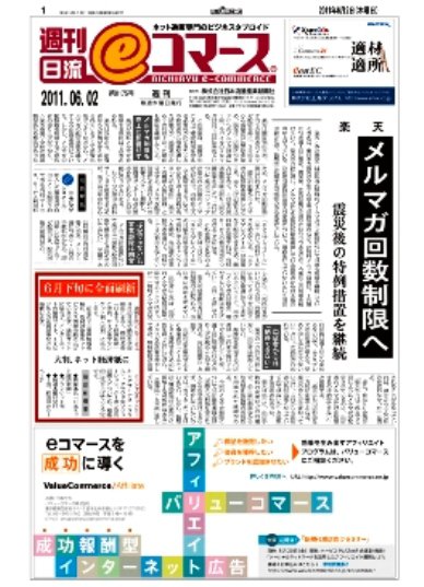 日本ネット経済新聞 2011年06月02日発売号 表紙