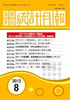 酒類食品統計月報 2012年8月号 表紙