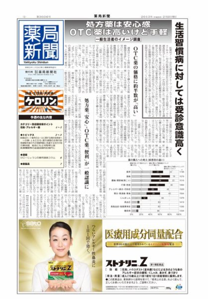 薬局新聞 2013年02月14日発売号 表紙