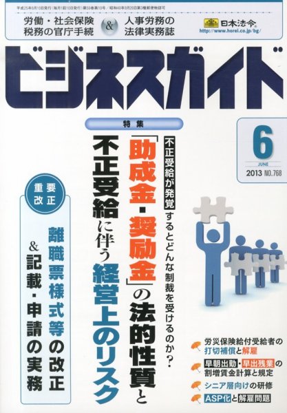 ビジネスガイド 6月号 (発売日2013年05月10日) 表紙