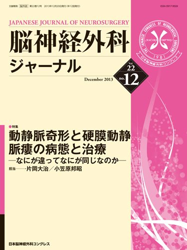脳神経外科ジャーナル 22巻12号 (発売日2013年11月20日) 表紙