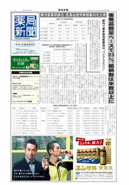 薬局新聞 2013年06月05日発売号 表紙