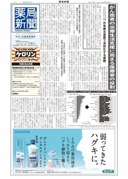 薬局新聞 2013年10月30日発売号 表紙