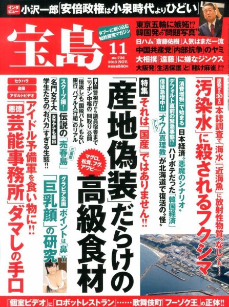 宝島 11月号 (発売日2013年09月25日) 表紙